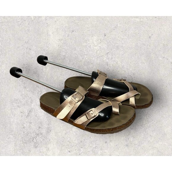 Madden Girl Women’s Size 11 'BRYCEEE' Rose Gold Slip On Strappy Sandals - Picture 1 of 7